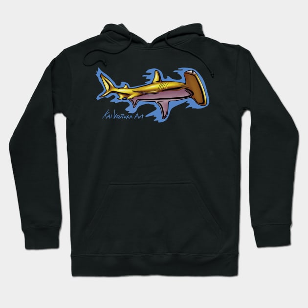 Hammerhead Shark Color Variant B Hoodie by Kai Ventura